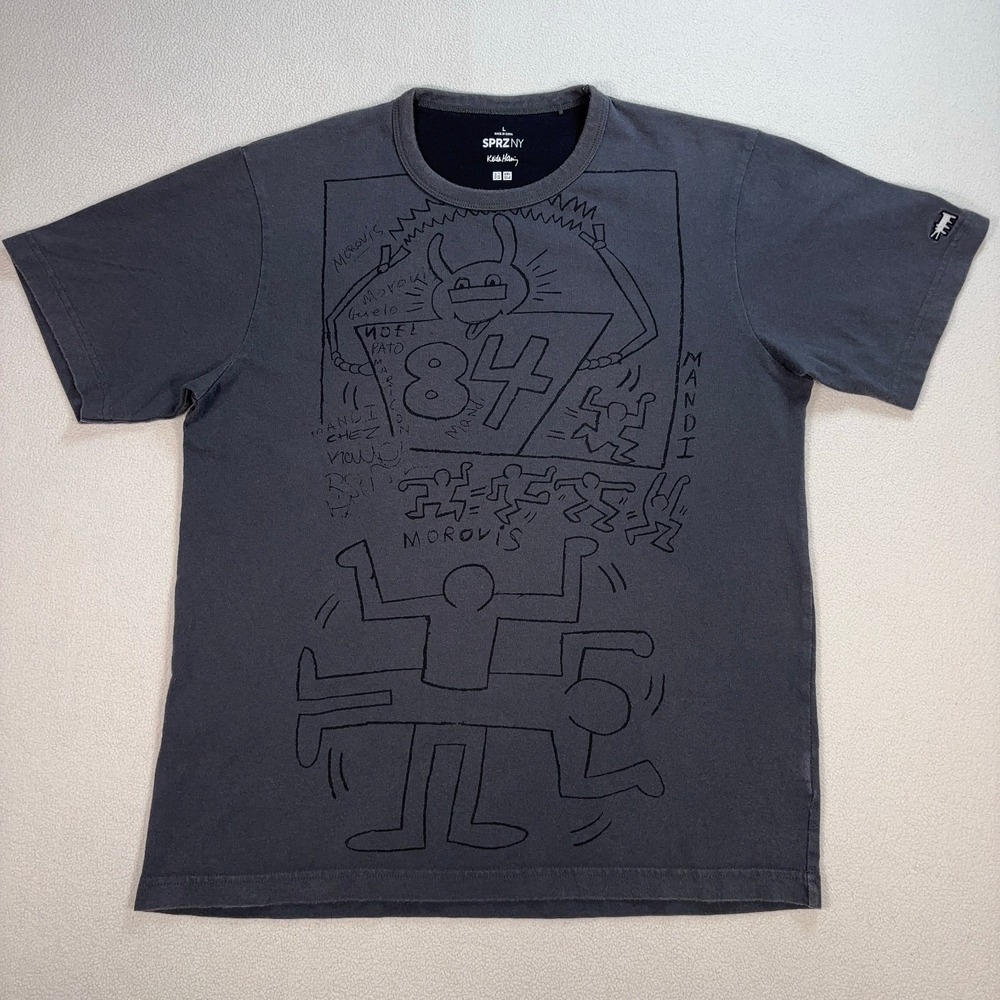 Uniqlo Keith Haring Graphic T-Shirt Men's L Gray SPRZ NY‎ 100% Cotton Pop Art